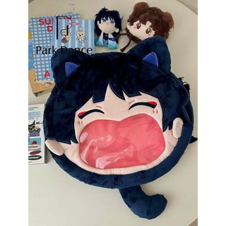 Ba lô sang trọng hai chiều dễ thương Phim hoạt hình Anime Túi Messenger miệng lớn