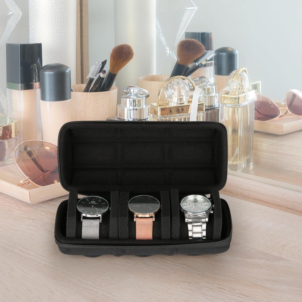 3 Khe Cắm Đồng Hồ Di Động Hộp Bảo Quản Chống Thấm Nước Dây Kéo Du Lịch Hộp Đựng EVA Túi Bảo Quản Cho Đồng Hồ Thông Minh Đồng Hồ Đeo Tay Tổ Chức