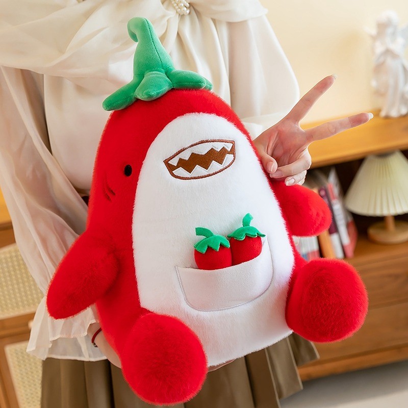 Kawaii Hoạt Hình Cá Mập Sang Trọng Đồ Chơi Vui Nhộn Ớt Cá Mập Sang Trọng Búp Bê Cá Mập Đỏ Cá Mập Nhồi Bông Gối Đồ Chơi Mềm Mại Cho Bé Làm Nhẹ Nhà Búp Bê Trang Trí Phòng Ngủ Trẻ Em Quà Tặng Sinh Nhật Quà Tặng Năm Mới