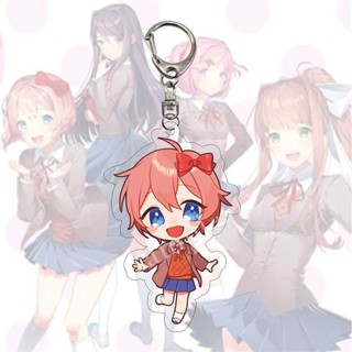 Móc khóa mặt dây chuyền Acrylic hình nhịp tim câu lạc bộ văn học anime xung quanh cây mùa hè lili shiri monica