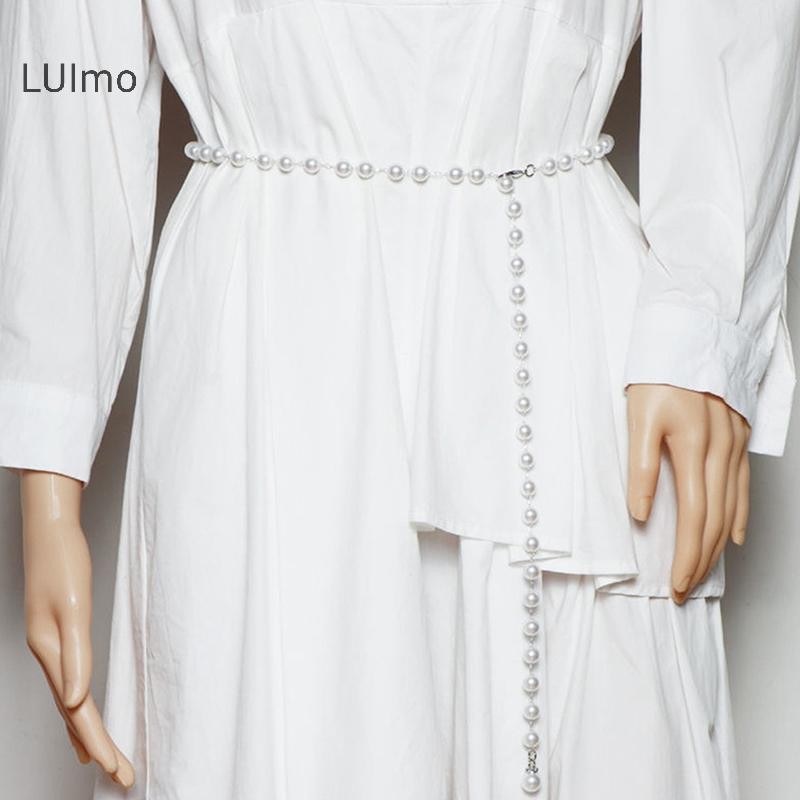 Luimo Thắt Lưng Thời Trang Nữ Thiết Kế Sang Trọng Thắt Lưng Ngọc Trai Dây Thắt Lưng Trắng Dây Chuyền Ngọc Trai Phù Hợp Với Nữ SBS