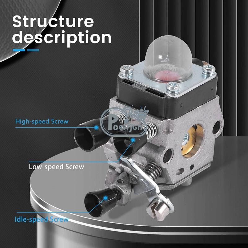 [Poeifjgn] Bộ chế hòa khí cho STIHL FS55 FS55R FS38 FS45 FS46 KM55 HL45 FS45L FS45C FS46C FS55C FS55RC Tông đơ dây Weed Eater