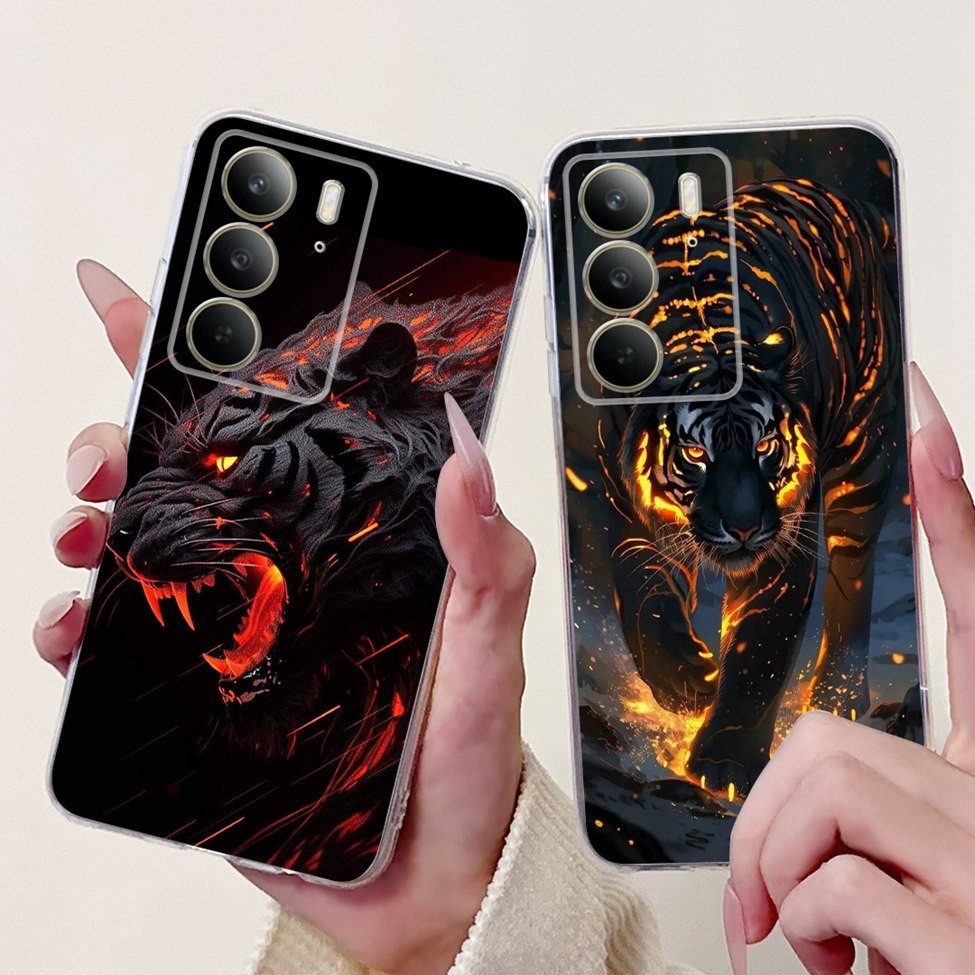 Ốp Lưng Cho Realme C75 Mèo Dễ Thương Thời Trang Hoa Hoạt Hình Thoáng Mát Trong Suốt TPU Ốp Lưng Cho Realme C75 Ốp lưng Trong Suốt