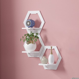 Kệ trang trí dán tường Buna chống nước, kệ decor nhà phòng khách, phòng ngủ nhiều hình dạng