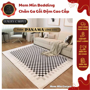 Thảm Panama Lông Cừu Cao Cấp Họa Tiết Đơn Giản Bắt Mắt - MemMinbedding