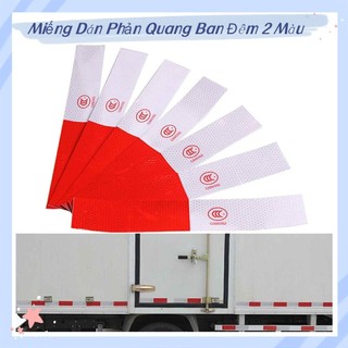 Set 10 Miếng Dán Phản Quang Ban Đêm 2 Màu Đỏ Trắng Cho Xe Tải, Xe Container, Xe Hơi ,xe máy, cảnh báo, trang trí -FE123