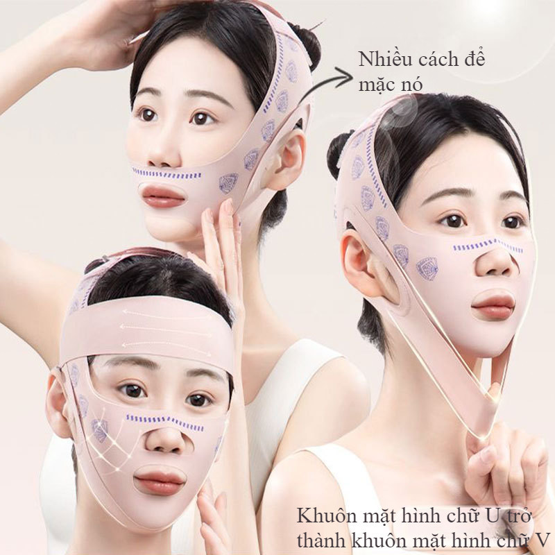 Mặt Nạ Nâng Cơ Mặt Tạo Cằm Chữ V Thoáng Khí Chống Nếp Nhăn, nâng má giảm nếp nhăn nam nữ