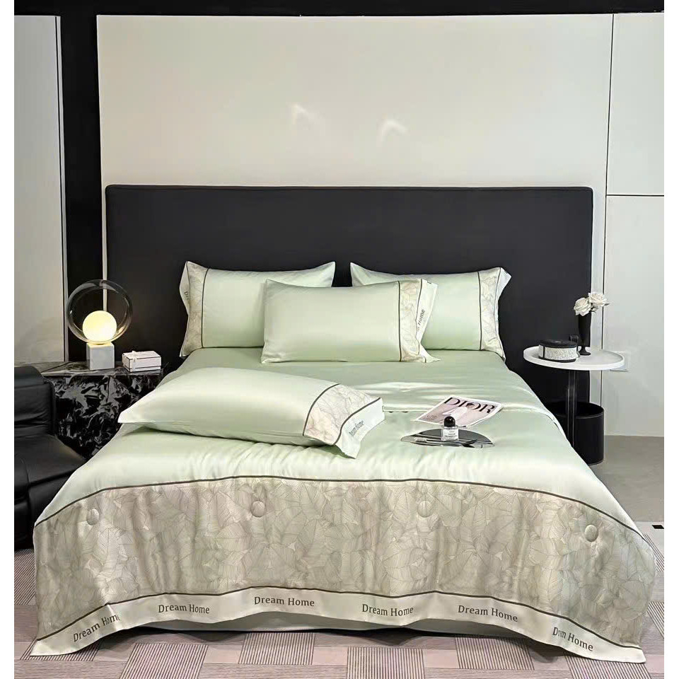 (ST811) Bộ Chăn Ga Gối Chất Liệu Phi Lụa Thoáng Mát, Mềm Mại Không Nhăn Rúm - MemMinbedding Luxury