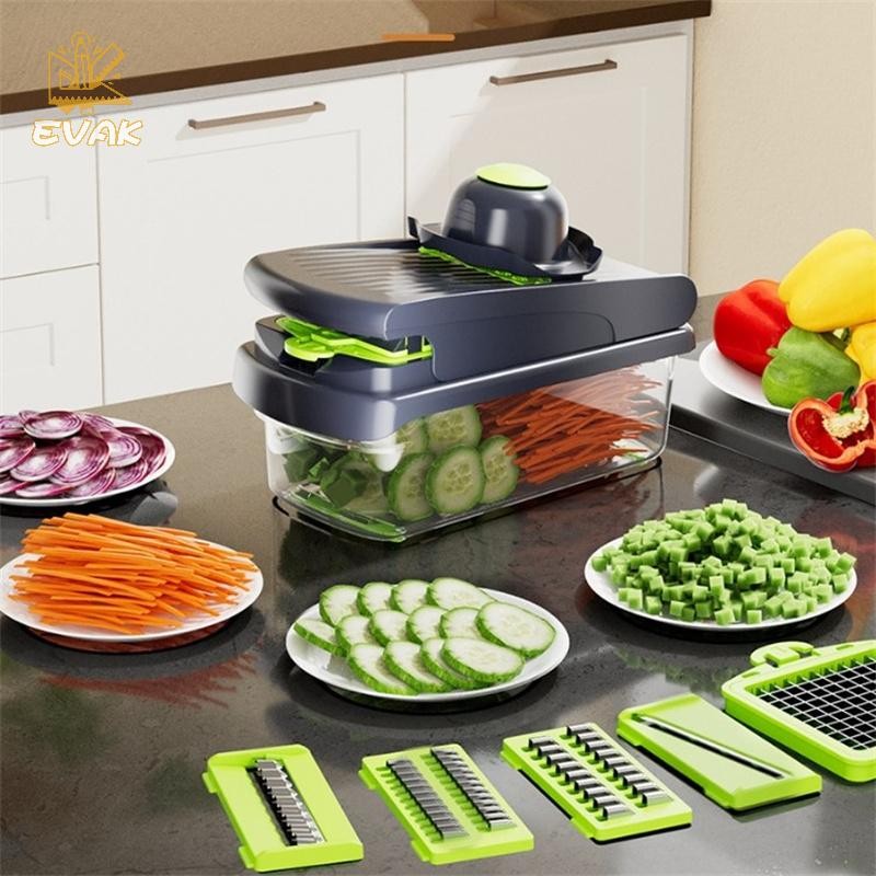 Alittlesetrtu Thực Phẩm Đa Năng 15 Trong 1 Có Hộp Bảo Quản Máy Cắt Rau Nhà Bếp Máy Thái, Máy Xay Thịt VN