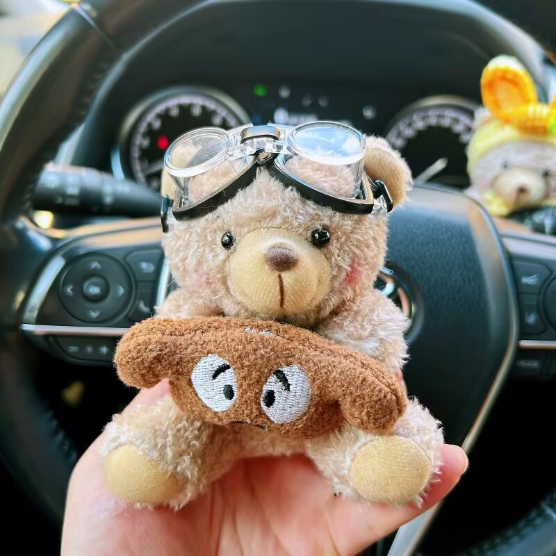 Sang Trọng Gấu Dễ Thương Chó Con Ly Hợp Trang Trí Khăn Lau Xe Bật Tín Hiệu Công Tắc Đồ Trang Trí kawaii Nơ Chó Khăn Lau Xe Ô Tô Búp Bê Phụ Kiện Nội Thất Ô Tô