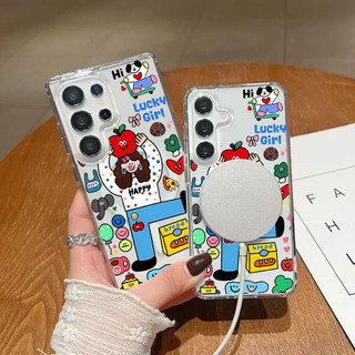Ốp điện thoại chống sốc họa tiết cô gái sáng tạo S23Ultra có thể so sánh với Samsung s20fe S21 S21PLUS S22 S23 S24 Vỏ siêu chống sốc S25 Plus S25ultra