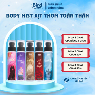 Xịt thơm toàn thân Bird Bodymist đa tầng hương unisex nam nữ lưu hương lâu 12 tiếng - 150ml/chai