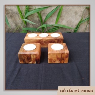 Đế nến gỗ HANDMADE decor để bàn | NẾN tealight I Trang trí homestay
