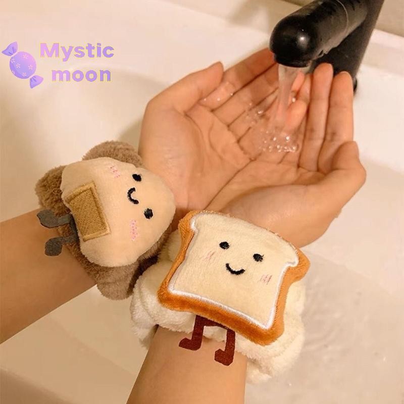 [Mystic] Dây đeo cổ tay Spa để rửa mặt Lông cừu Chăm sóc da Bánh mì nướng Dây buộc tóc Vòng đeo tay dành cho nữ Trang điểm bé gái [Mới]