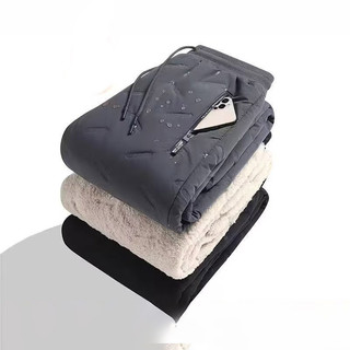 Gksss Nam Mùa Đông Lót Lông Cừu Dày Chống Gió Ấm Áp Quần Cashmere