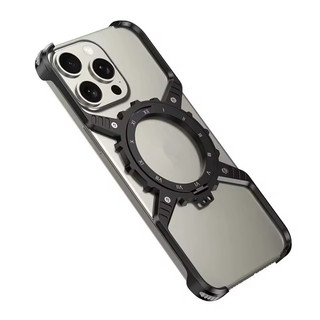 [JLK] X Ốp Lưng Kim Loại Nhôm Từ Tính Cho iphone 16 Pro Max 16E 15 14 Plus 13 Tích Hợp 360° Giá đỡ vô hình S23 S24 S25 Ultra