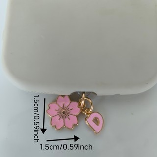 1 Chữ Hồng A-Z Hoa Đẹp Điện Thoại Di Động Bụi Cắm Điện Thoại Di Động Cổng Sạc Bảo Vệ Phụ Kiện Thích Hợp Cho DIY Trang Trí Điện Thoại Di Động