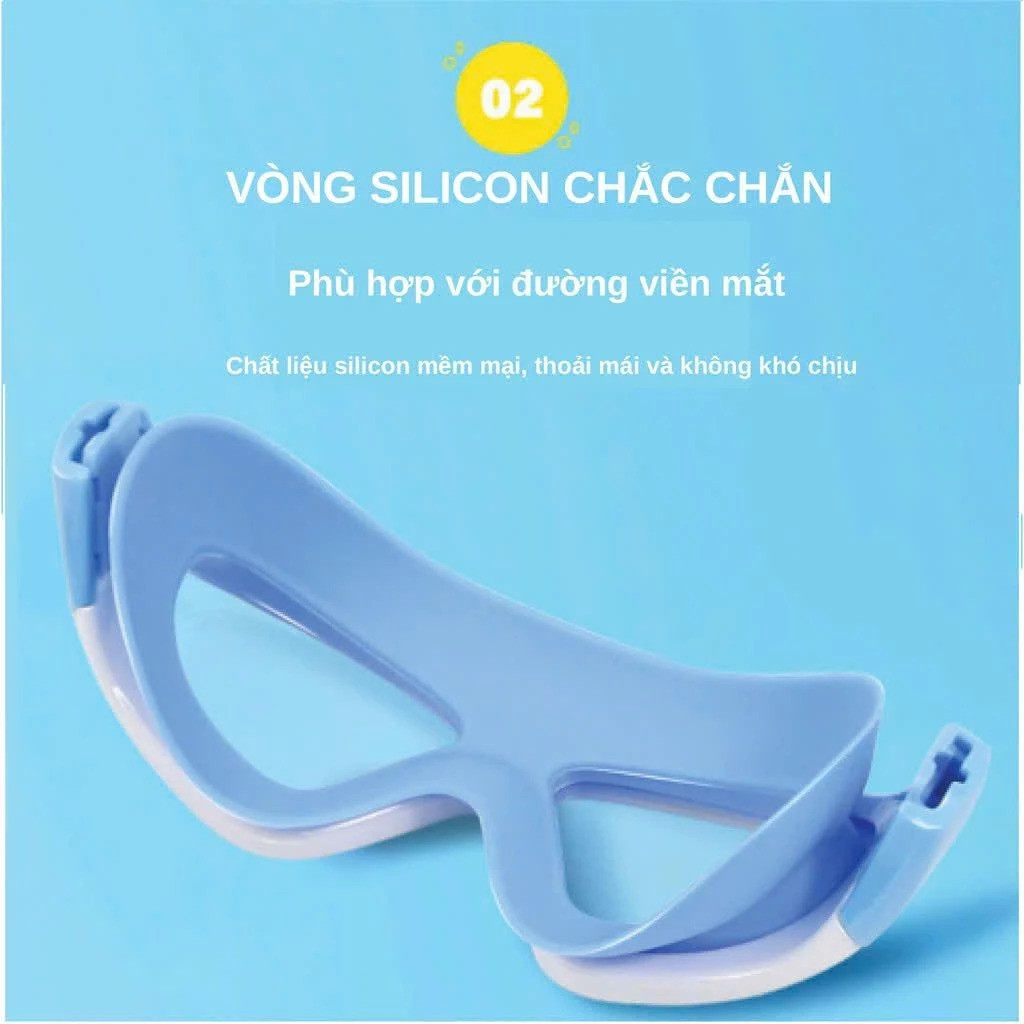 Kính bơi chống nước khung rộng, Thích hợp cho trẻ em Người lớn, Khung lớn, có nút tai, chống sương mù, chống nước, HD