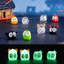 Đèn ngủ Halloween đen phát sáng để bàn trang trí phong cảnh mini, làm vườn DIY, đồ gốm bể cá