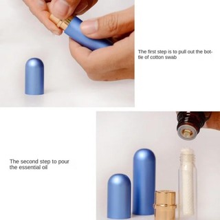 Ống hít mũi nhôm GOODH, Ống hít hương liệu 5ml màu, Ống rỗng thay thế du lịch cho tinh dầu
