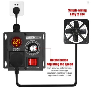Ac220v 5000W Bộ điều chỉnh điện áp vô cấp Bộ điều khiển điện áp một pha biến thiên di động Bộ điều chỉnh đèn tốc độ nhiệt độ
