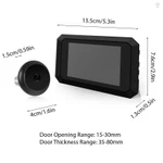 Camera nhìn trộm 3,97 inch cho cửa căn hộ Máy xem lỗ nhìn trộm kỹ thuật số LCD 2MP Camera hồng ngoại màu 120 độ Màn hình cửa 1080P Tích hợp pin 1400mAh Type-C có thể sạc lại — ảnh 6