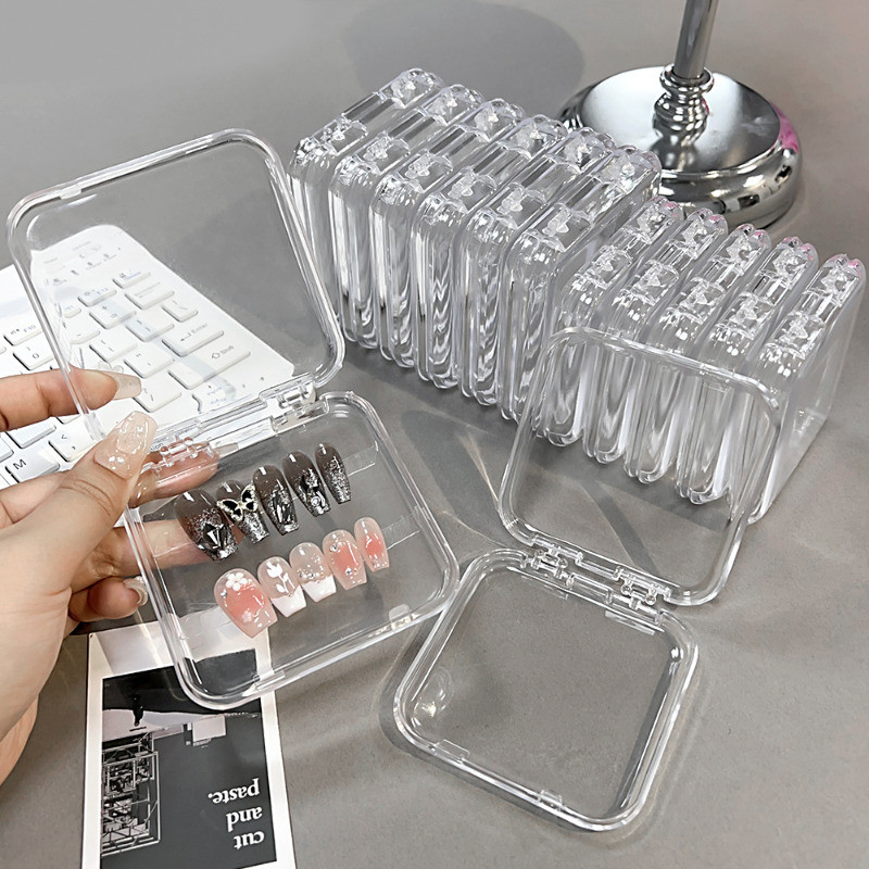 Đồ dùng lưu trữ tại nhà - Hộp lưu trữ vuông trong suốt - Hộp đựng rỗng di động - Hộp trưng bày bao bì nhỏ trang sức - Hộp đựng trong suốt Acrylic - Hộp đựng gia đình