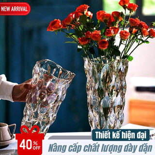 Bình Hoa Pha Lê Bohemia IKEA MAMA Cao Cấp, Thủy Tinh Thủ Công, Tinh Tế, Sang Trọng, Cao 24cm