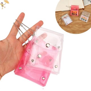 [GOU] Ví đựng tiền xu trong suốt lấp lánh thời trang Ví đựng thẻ ảnh PVC cho bé gái Khóa trong suốt Túi thay đổi móc khóa VN