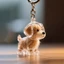 FUHUIOT Móc Khóa Tóc Thú Cưng, Hộp Bảo Quản Tóc Cho Chó Trong Suốt DIY, Móc Khóa Hoạt Hình Chải Lông Acrylic Puppy Mặt Dây Chuyền Trang Sức Quà Tặng
