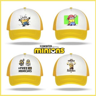 Minions hoạt hình in mũ bóng chày thoáng khí mũ chống nắng lưới polyester mũ xe tải có thể điều chỉnh DIY logo mũ bóng chày quà tặng