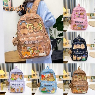 [CRUSH] Ba lô Capybara, Túi đi học sinh siêu nhẹ thoáng khí, Túi sách sức chứa lớn bằng Nylon hoạt hình
