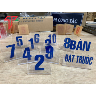 Bộ số để bàn mica - thẻ số thứ tự nhỏ gọn để bàn quán ăn, nhà hàng, quán cafe,..., bộ số để bàn quán ăn in uv