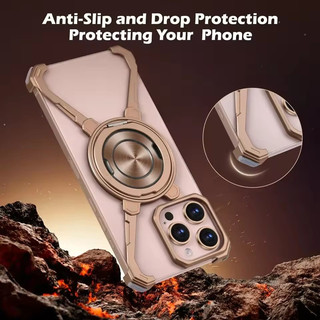 [JLK] Ốp Bảo Vệ Không Khung Nhôm Cho Iphone 16 15 14 13 Pro Max Magentic Sạc Không Dây 360° Ốp điện thoại có thể xoay được