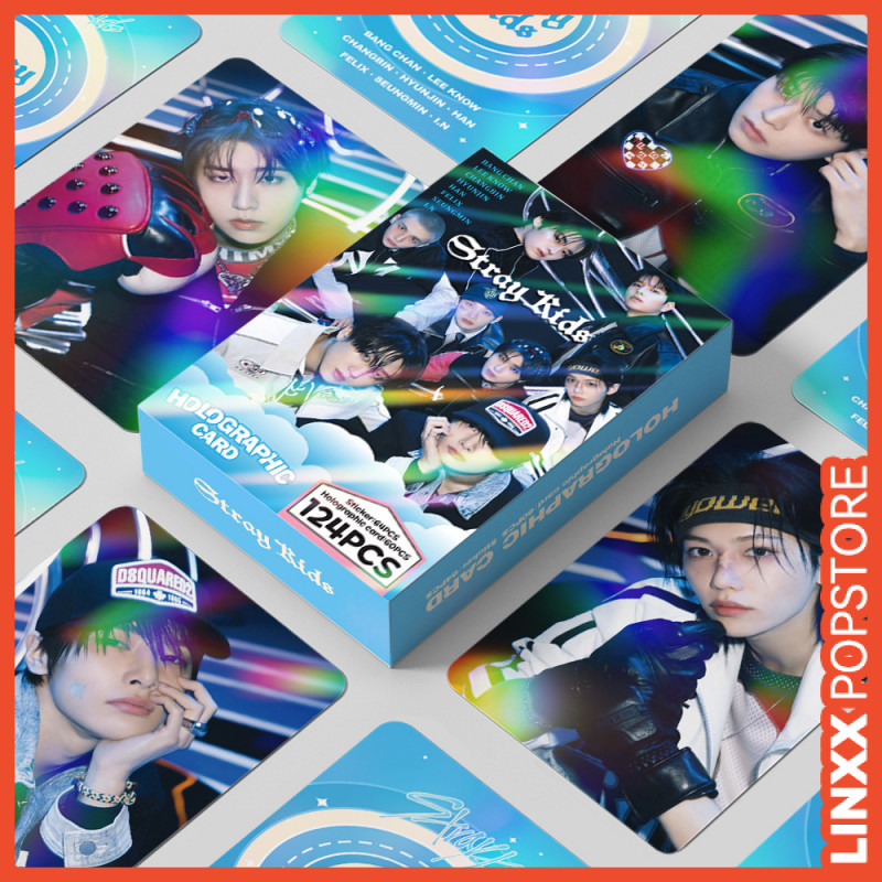 LINXX 124 Chiếc STRAYKIDS Lomo Bộ Thẻ Laser Hình Ảnh HD Photocards Quạt Kpop Sưu Tập Hàng Hóa Món Quà Hoàn Hảo