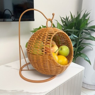 Giỏ Mây MEGOCE, Giỏ Chứa Đồ Mini Dệt, Giỏ Treo Đồ Ăn Nhẹ Kẹo Sử Dụng Cho Thú Cưng