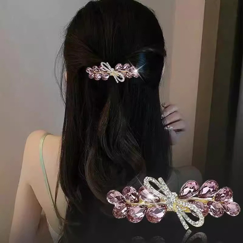 MAUROPOLI - Tai lúa mì pha lê đầy đủ kim cương, kẹp tóc phong cách mới, cao cấp và thời trang