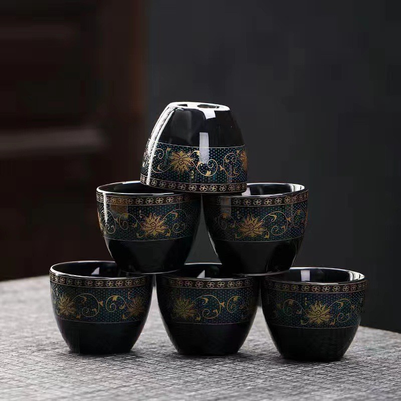 Bộ Ấm Trà Gốm Sứ Retro, Trọn Bộ Kung Fu & Trà Lười, Thiết Kế Sang Trọng,  Dành Cho Trà Đạo