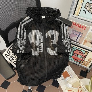 Áo thun nam ngắn tay ESEA Áo thun nam thiết kế rỗng cổ điển kiểu Mỹ có mũ trùm đầu chất lượng cao phong cách trung tính
