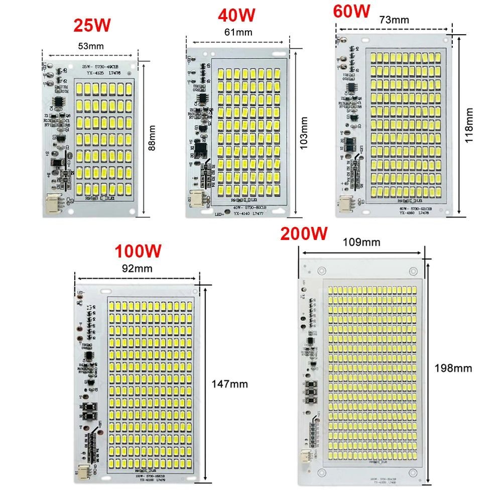 [Vận chuyển nhanh] Bảng đèn LED SIMPLEAID 1 chiếc, Bảng điều khiển nguồn sáng trắng độ sáng cao, SMD5730 25 / 40 / 60 / 100 / 250W với bộ điều khiển từ xa Đèn pha điều khiển từ xa