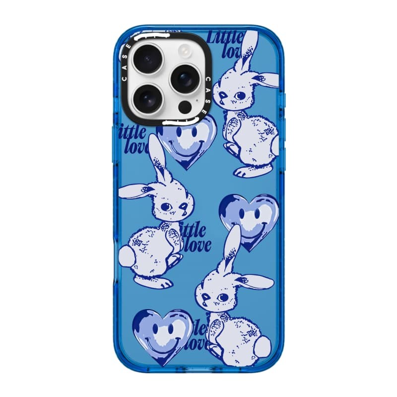 CASECASE X Little Love Case Sky Blue Color Clear Hard Từ Hút Tác Động Dành Cho Apple IPhone 12 13 14 15 16 Pro Max Plus Có Hộp
