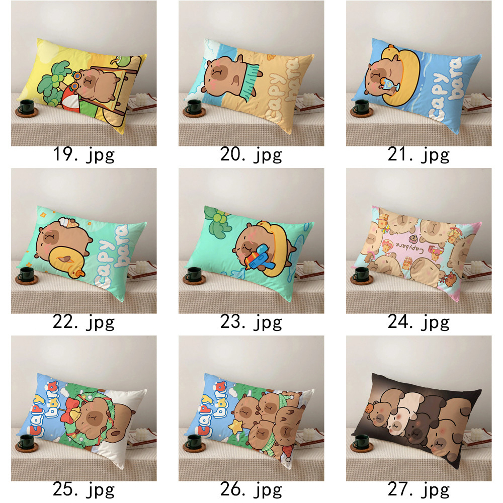 Vỏ gối hình chữ nhật Capybara Vỏ gối Polyester in một mặt (Không có lõi)
