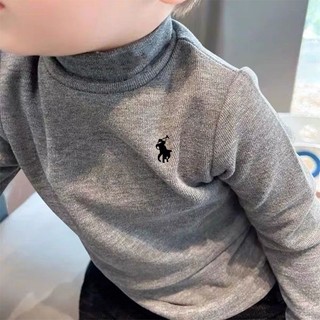 Nửa Cổ Cao Cho Bé Trẻ Em Mới Ấm Lông Cừu Dài Tay Bé Trai Bé Gái Đáy Bên Trong Quần Áo Trẻ Em Áo Thun Quần Lót