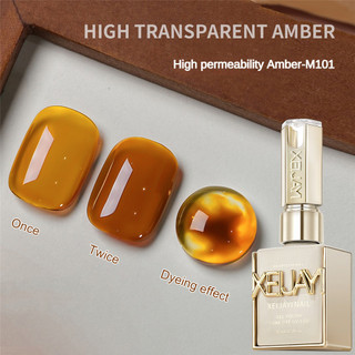 XEIJAYI Gel móng tay bán trong suốt hổ phách, caramel trà nâu, keo quang trị liệu nghệ thuật, dùng cho tiệm móng