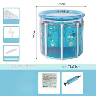 Bể Bơi Hơi Cho Bé Sơ Sinh, Bồn Tắm Gập Gọn Cho Trẻ Em, Chất Liệu PVC An Toàn, Kèm Nhẫn Cổ và Phụ Kiện Tắm