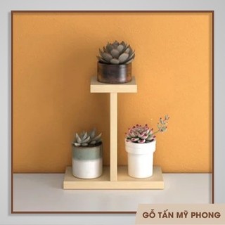 Kệ gỗ 3 tầng cao 22cm, để bàn trang trí | Đôn Gỗ Để Chậu Cây Cảnh – Decor, gỗ tự nhiên