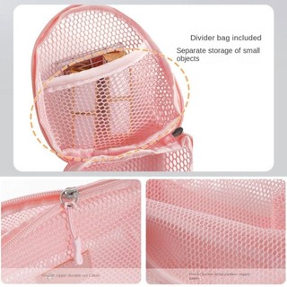Túi trang điểm lưới ITRUMPET, Túi đựng mỹ phẩm Nylon cầm tay, thông thường có lưới dây kéo Túi đựng đồ đa năng Du lịch