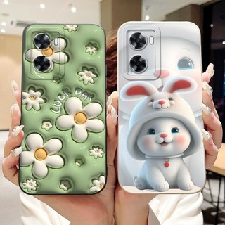 Oppo A57 4G 2022 A57e A57s A77 A77s CPH2387 Vỏ điện thoại hoạt hình gấu trúc hình thỏ dễ thương Vỏ Silicon mềm bảo vệ ống kính