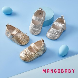 Mg-baby Bé Gái Giày Công Chúa Mềm Đính Kim Sa Lấp Lánh Đáy Chống Trơn Trượt Đầu Tiên Giày Tập Đi