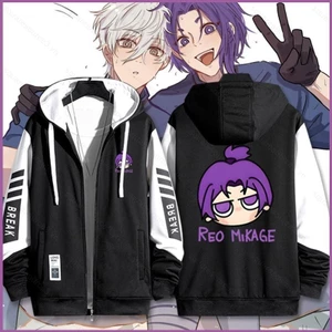Squ3 KHÓA XANH Isagi Yoichi Chigiri Hyoma Nagi Seishiro áo khoác dây kéo Áo khoác Hoodie